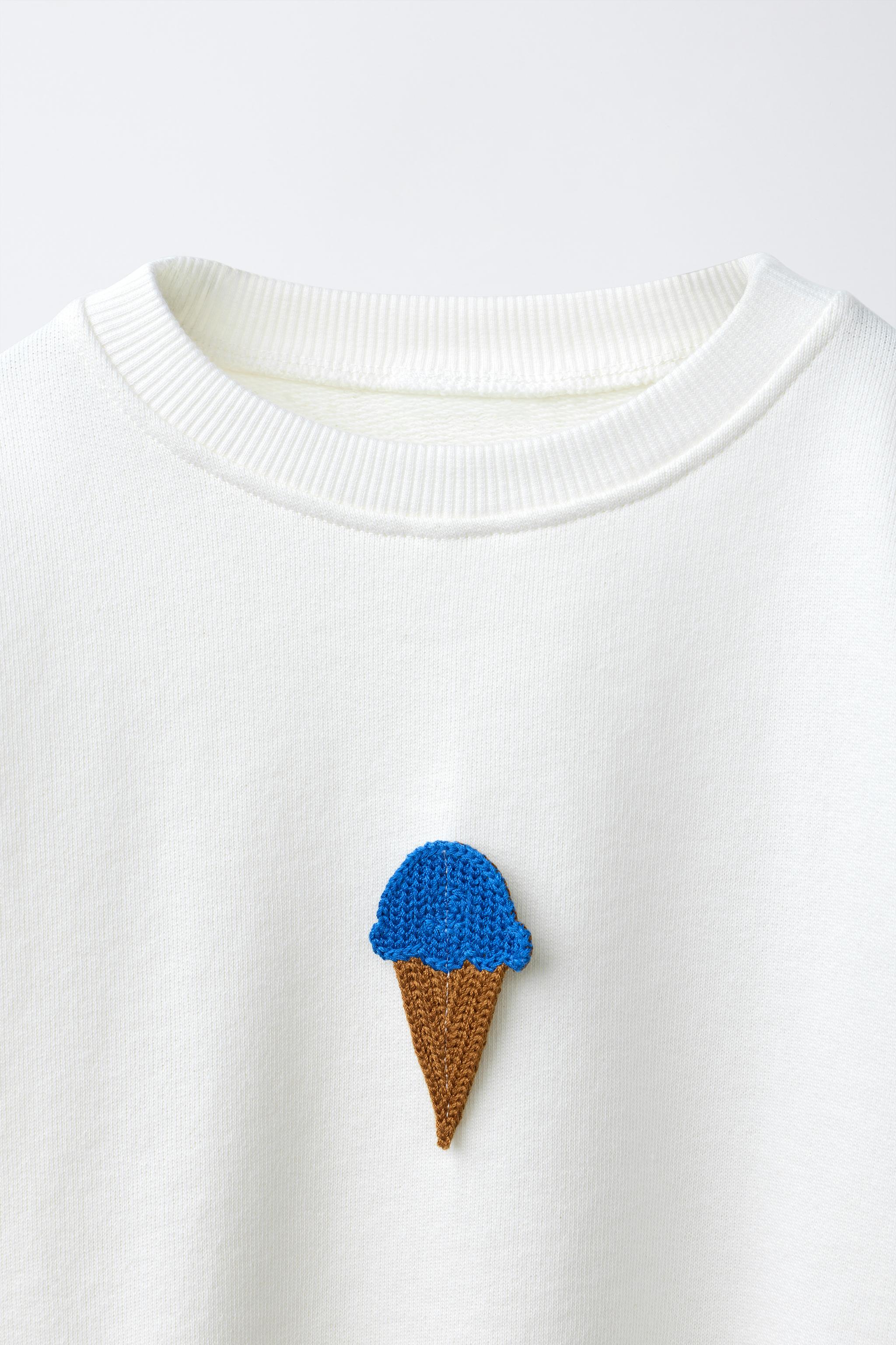 CROCHET ICE CREAM SWEATSHIRT